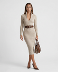 Eva| Vestido midi de punto con cinturón incluido
