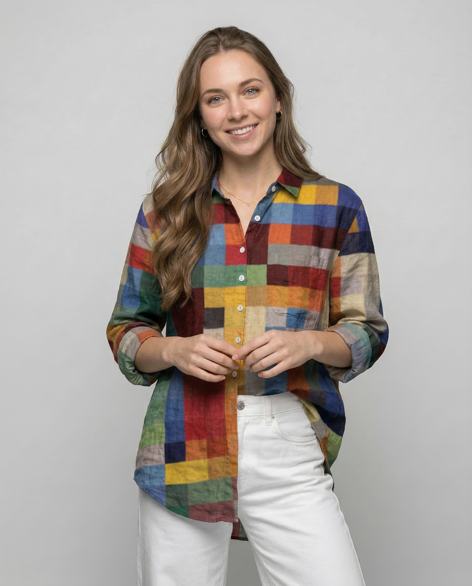 Mirella – Camisa de lino con estampado