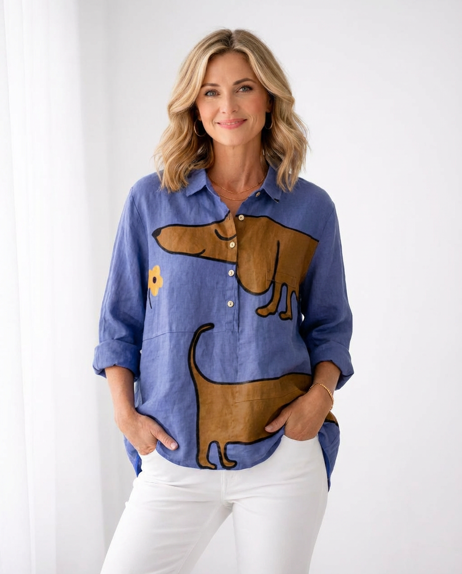 Palmira | Blusa de lino atemporal con estampado