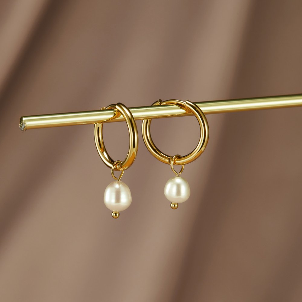 Pendientes de perlas de agua dulce Bella