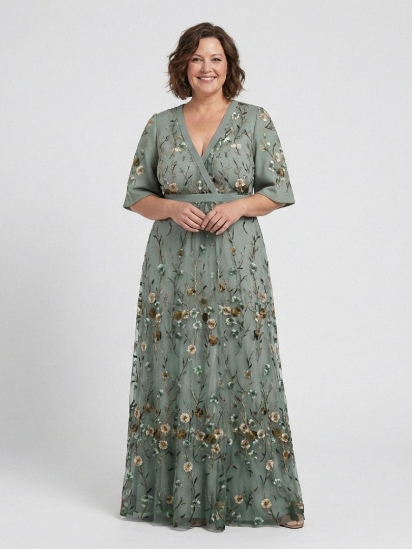 Élodie – Vestido largo estampado floral con escote en V
