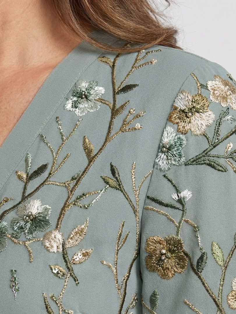 Élodie – Vestido largo estampado floral con escote en V