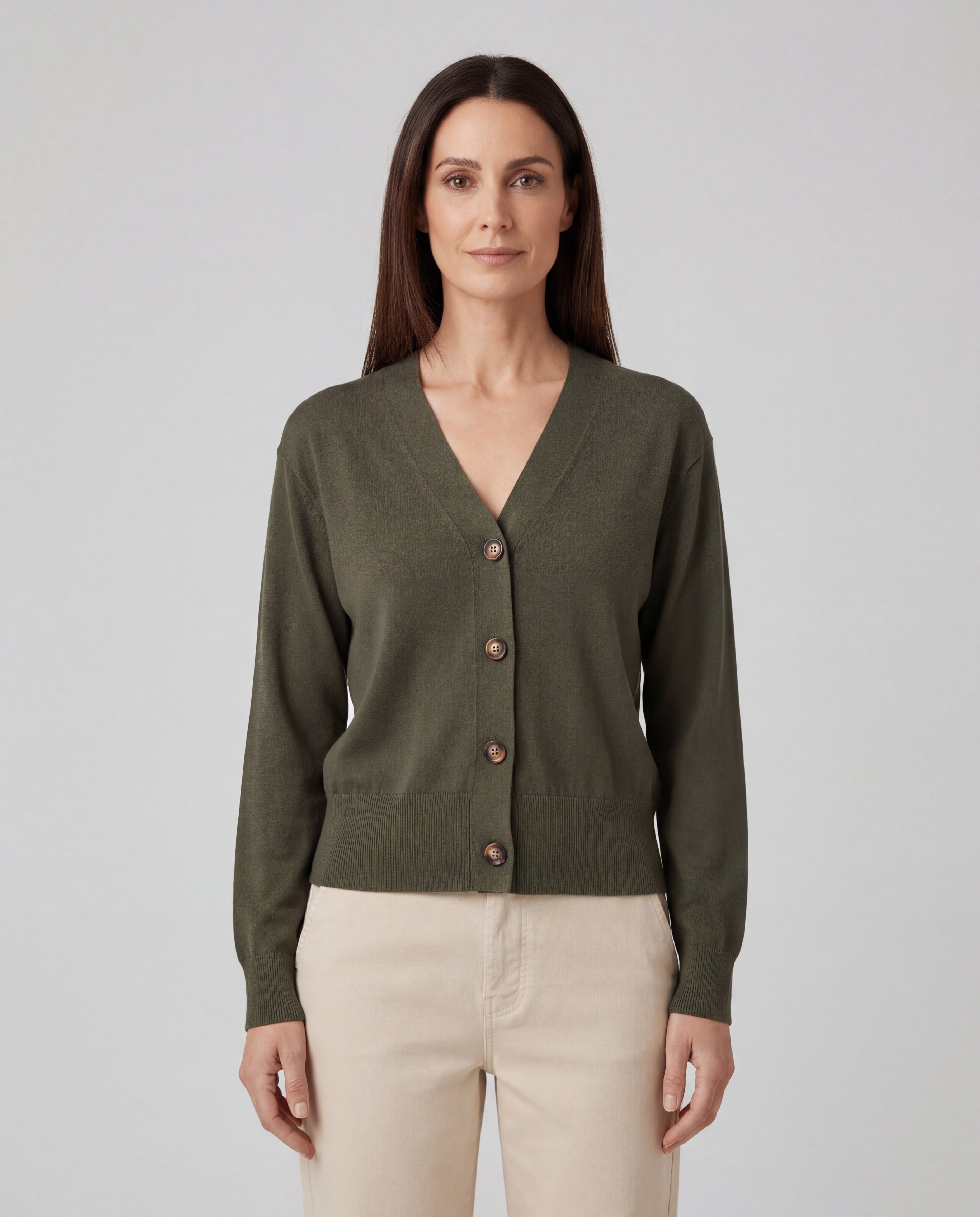 Sara - Cárdigan Verde Oliva