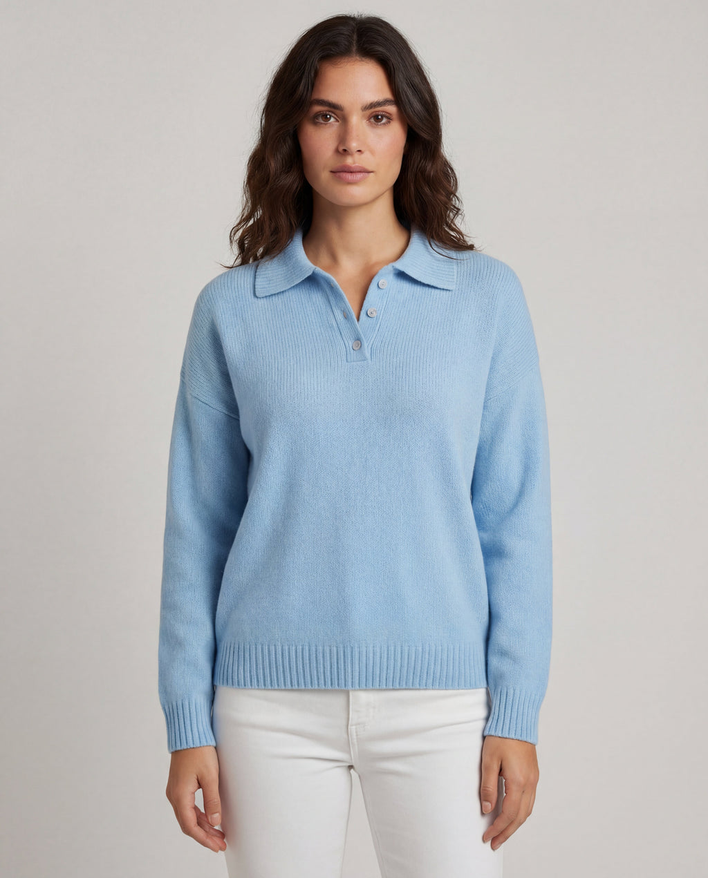 Laura - Jersey de Punto con Cuello Elegante