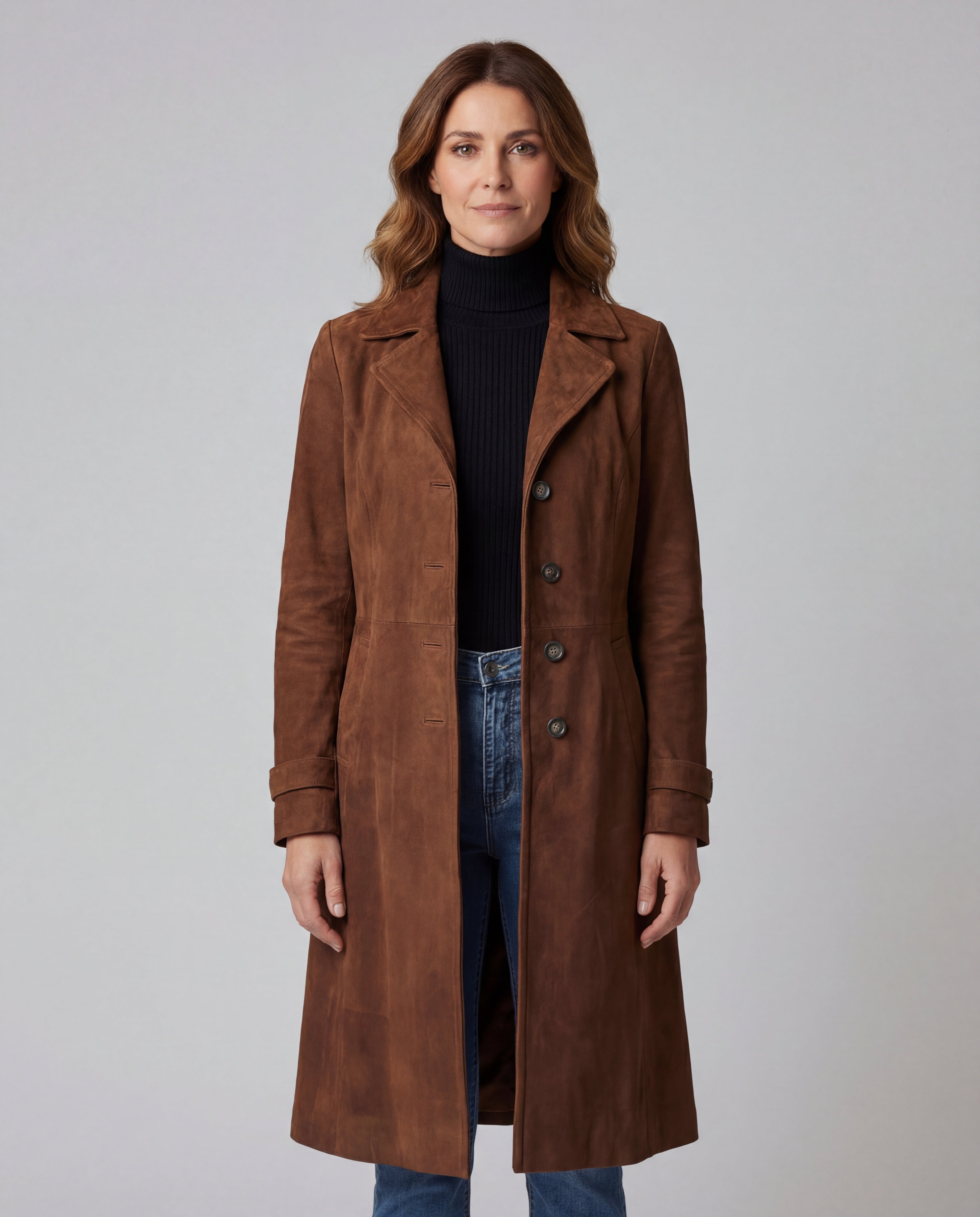 Teresa - Abrigo de Ante Estilo Vintage