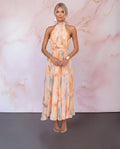 Esther - Vestido Halter con Estampado Acuarela