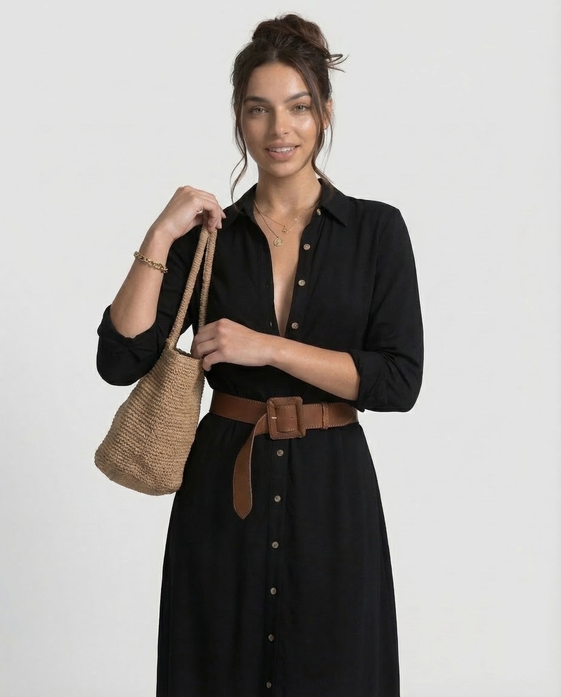 Gigi| Vestido Maxi Largo con Cuello Invertido