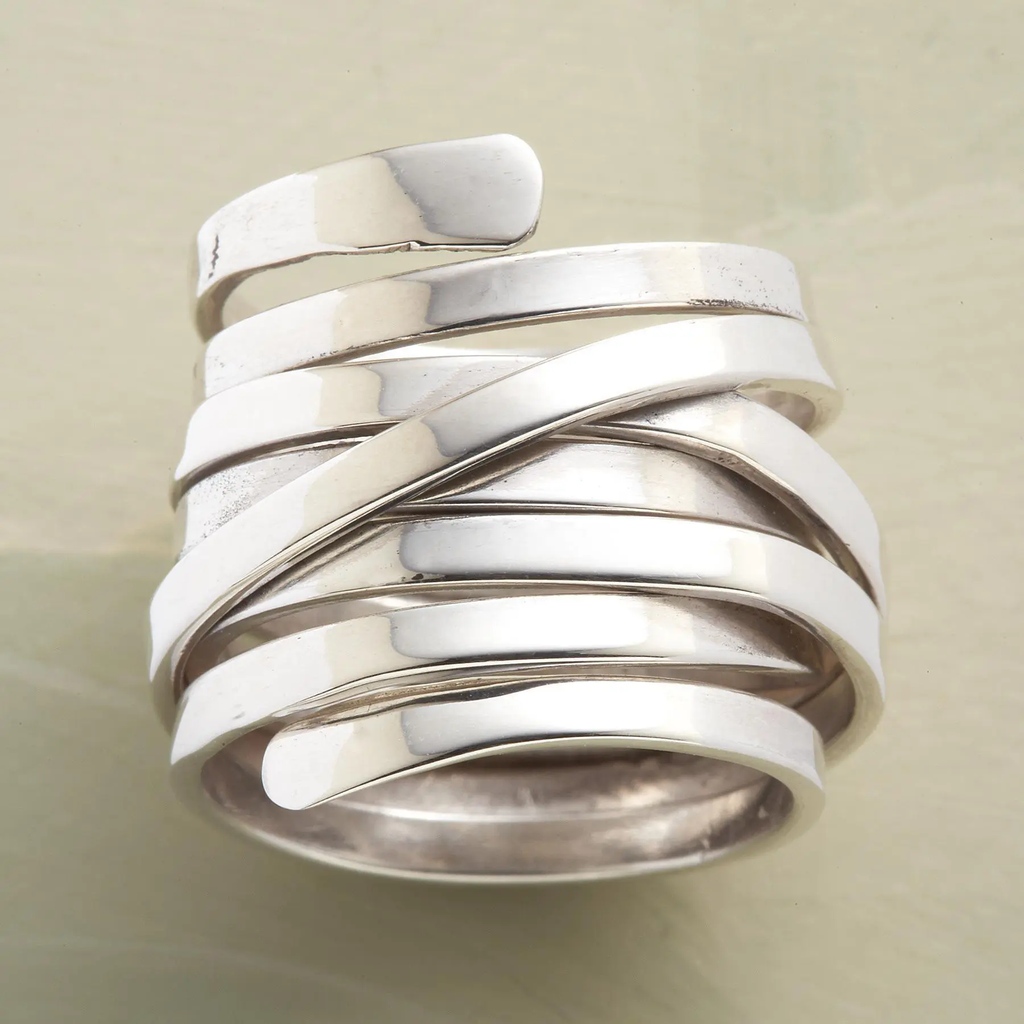 Bliss - Anillo de plata vintage con capa gruesa