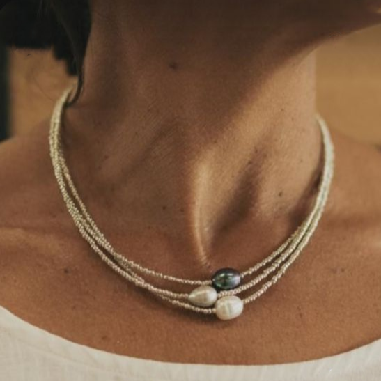 Collar de perlas de agua dulce vintage