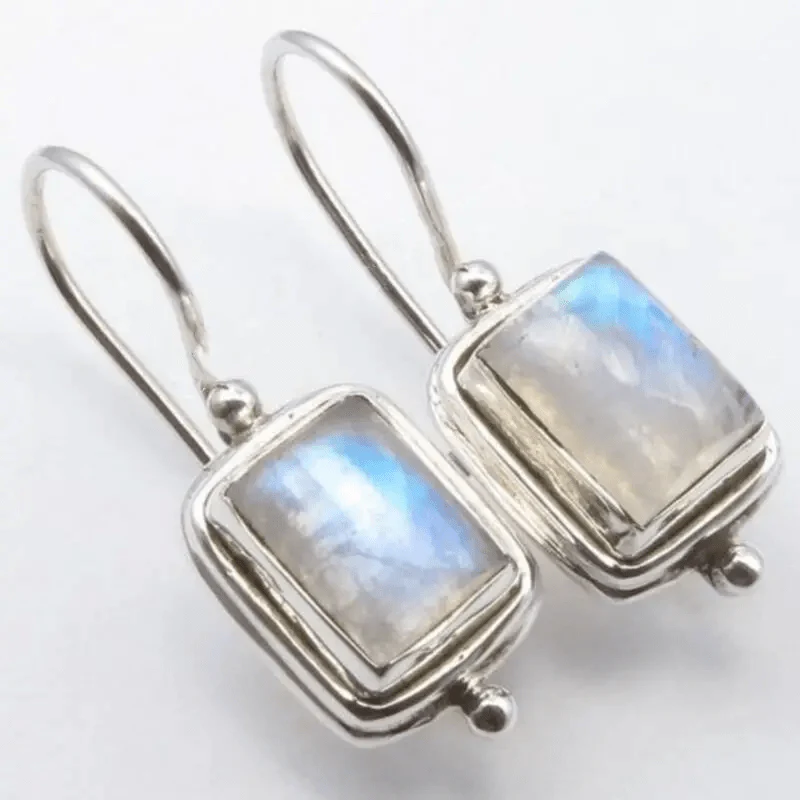 Lustre - Pendientes Cuadrados de Piedra Lunar
