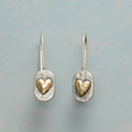 Pendientes vintage de corazón dorado y plateado