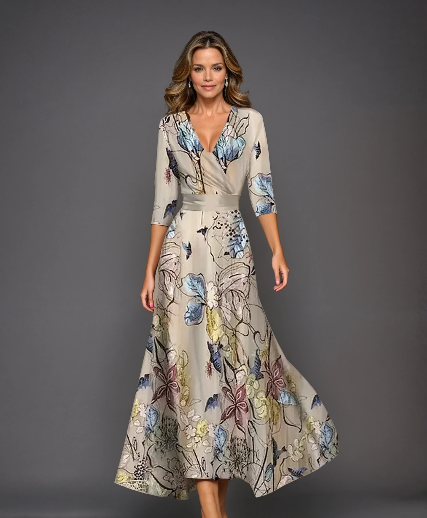 Vestido elegante con estampado floral