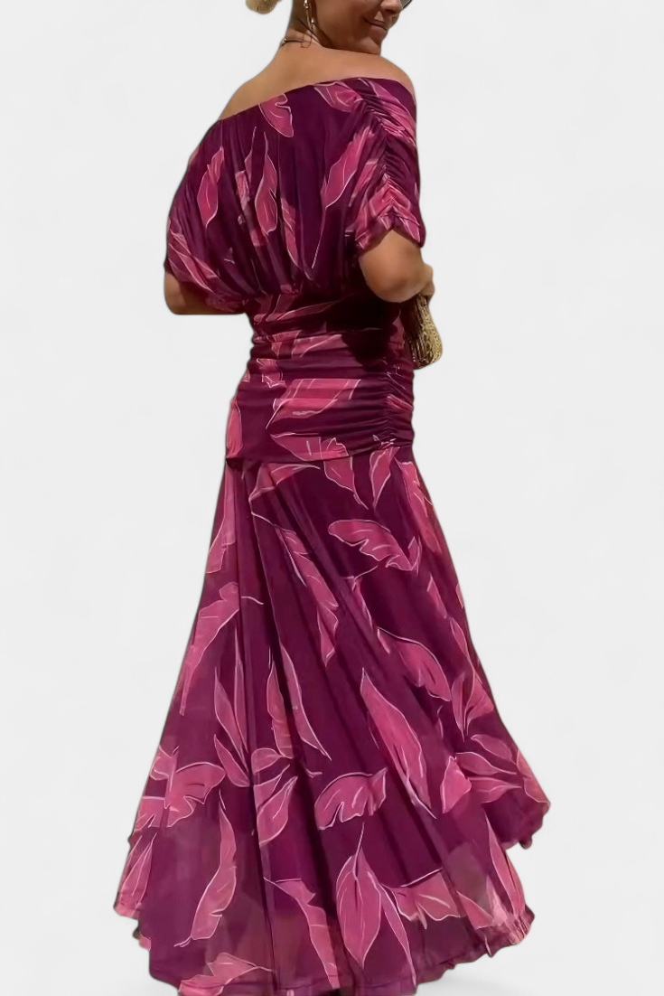 Magda™ | Vestido largo floral con escote en forma de corazón