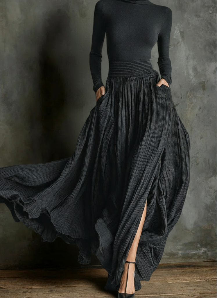 Raquel ║ Vestido maxi de cintura alta