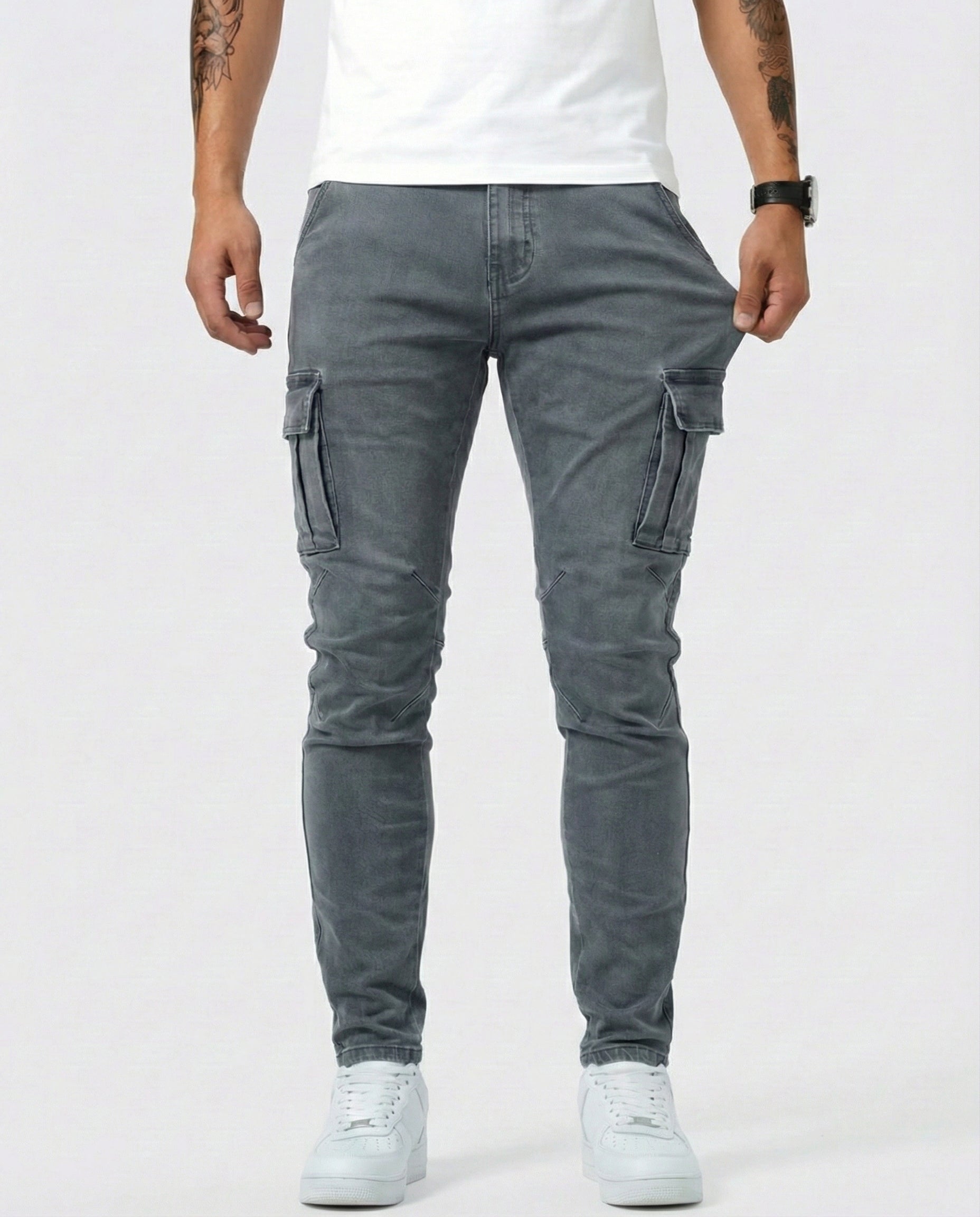 Pantalón Cargo Marino Elástico