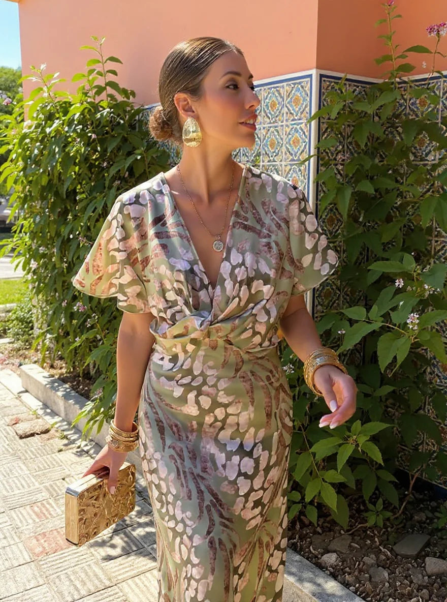 CLARANDRA - VESTIDO MIDI DE COBRE