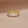 Ainara - Anillo de vino de cristal dorado
