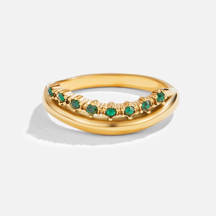 Carmen - Anillo estratificado verde esmeralda