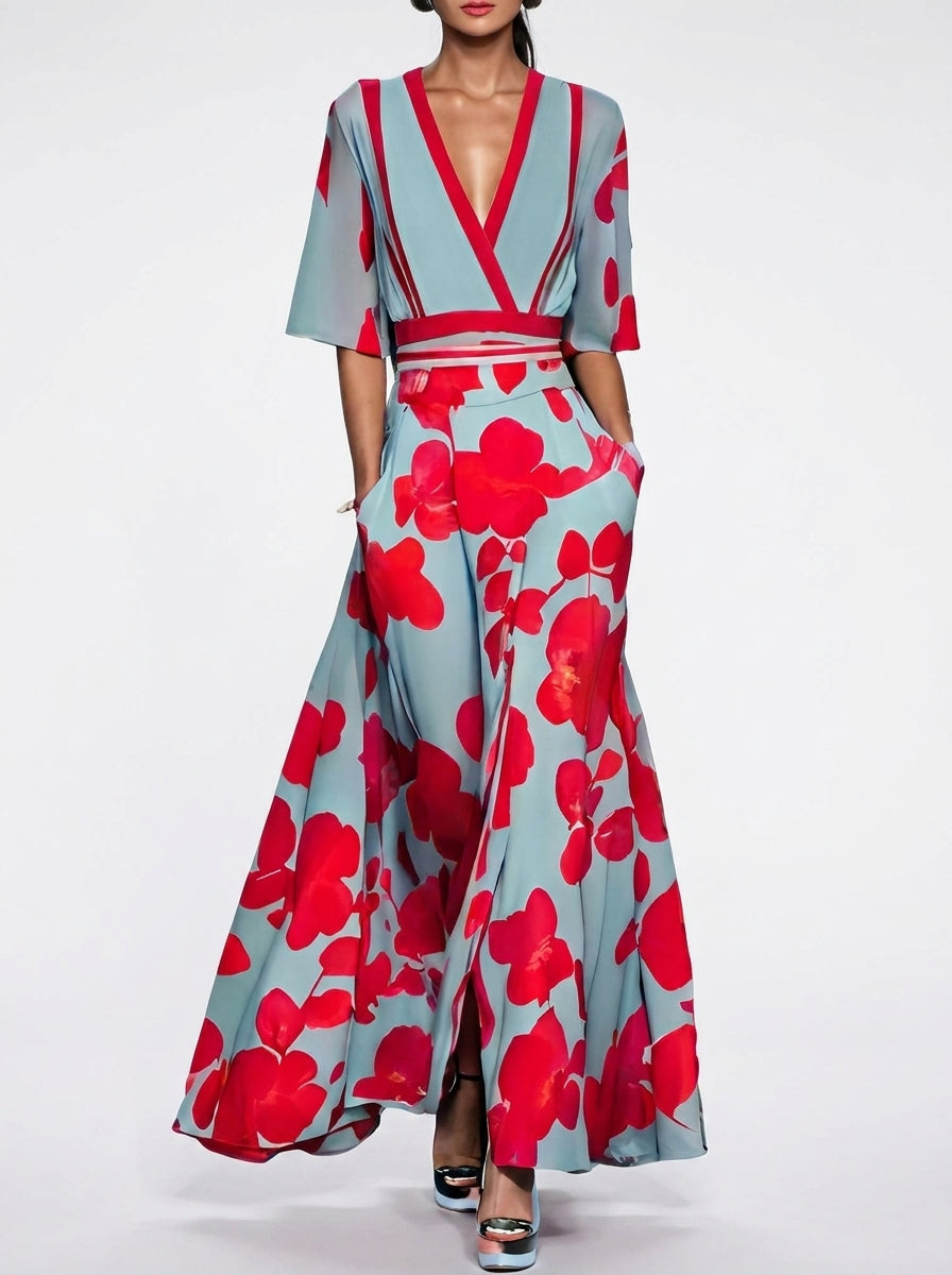 Valentina | Vestido Maxi Elegante con Escote Profundo