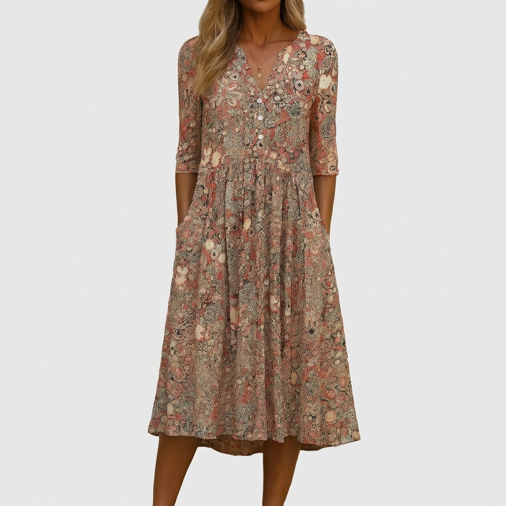 Harlow | Vestido midi elegante con escote en V