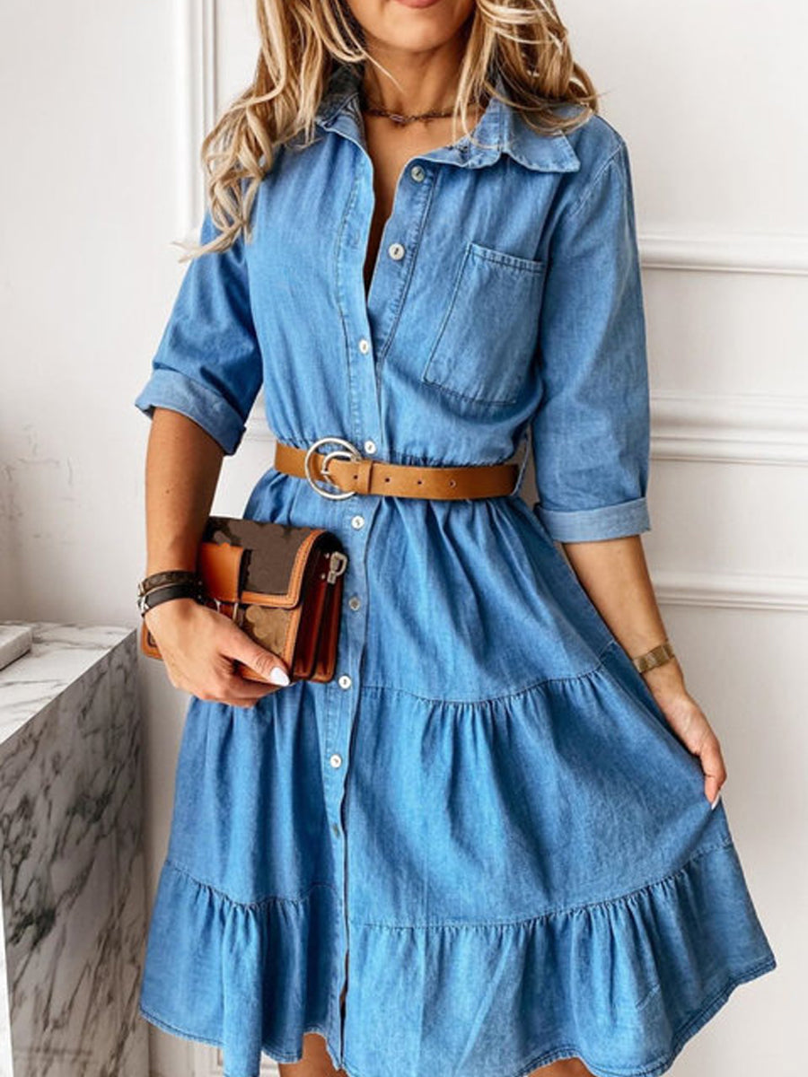 Bárbara | Vestido de denim de estilo casual y elegante