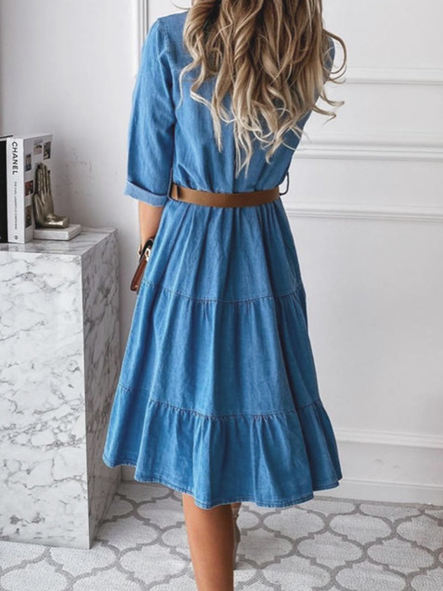 Bárbara | Vestido de denim de estilo casual y elegante