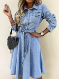 Weronika – vestido de denim de manga larga