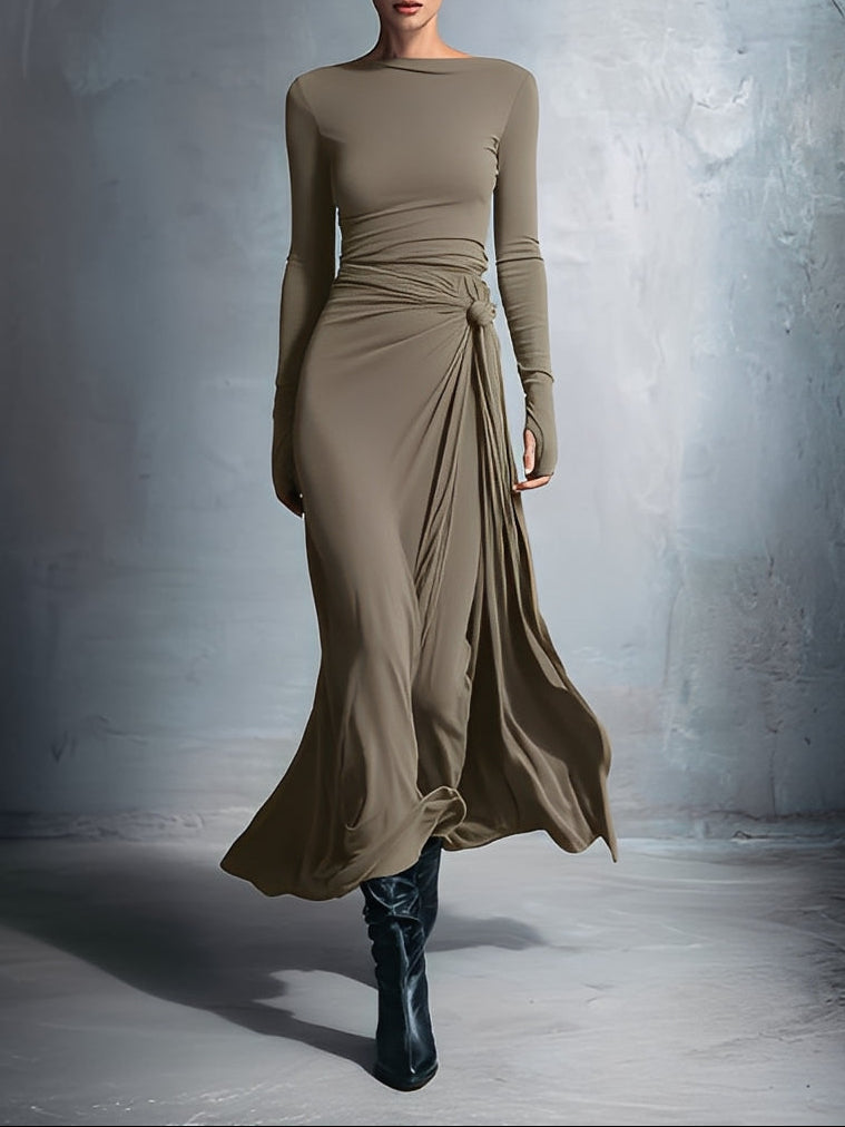 Vittoria - Vestido maxi con nudo lateral