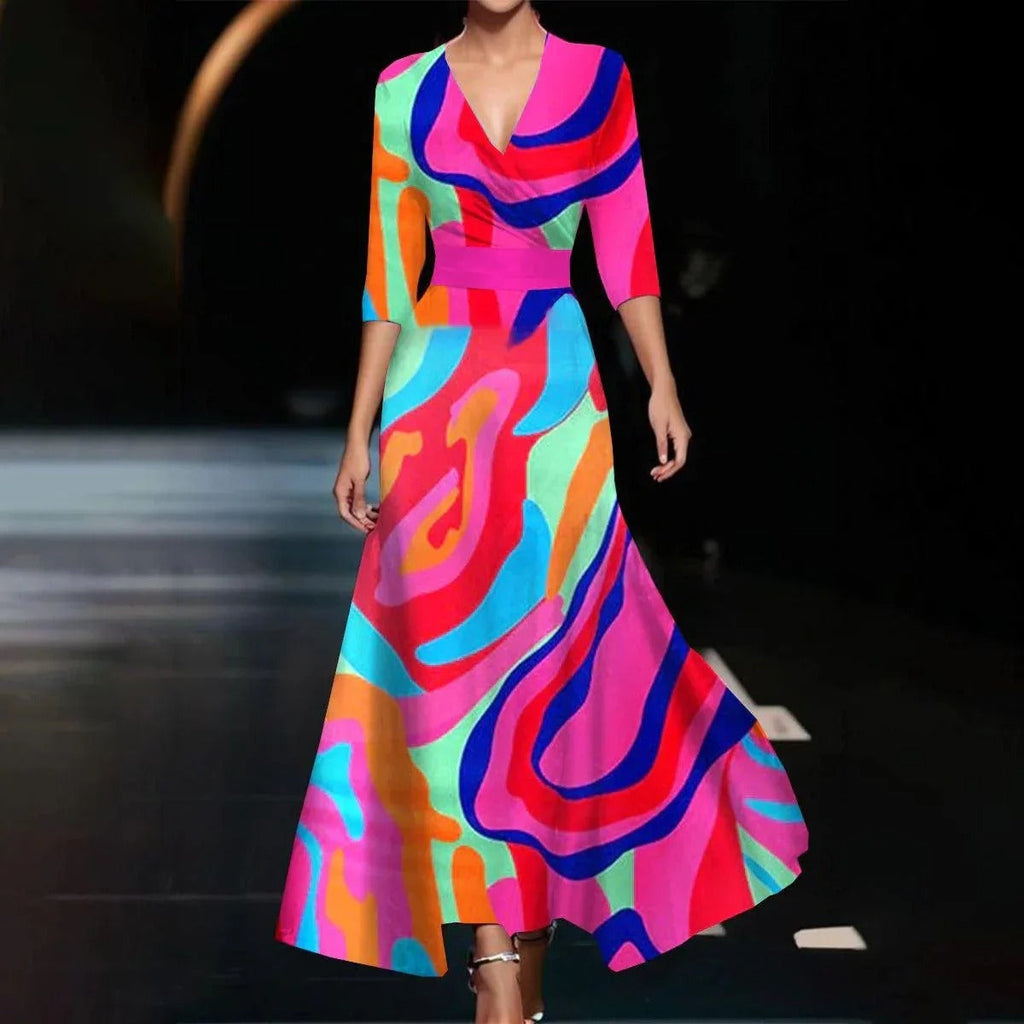 Vestido elegante con estampado floral
