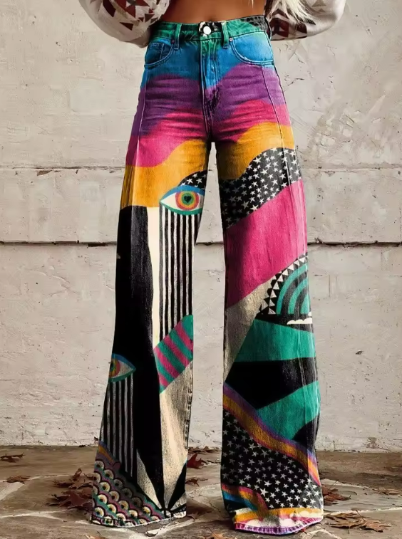 Talia - Pantalones acampanados Boho Chic