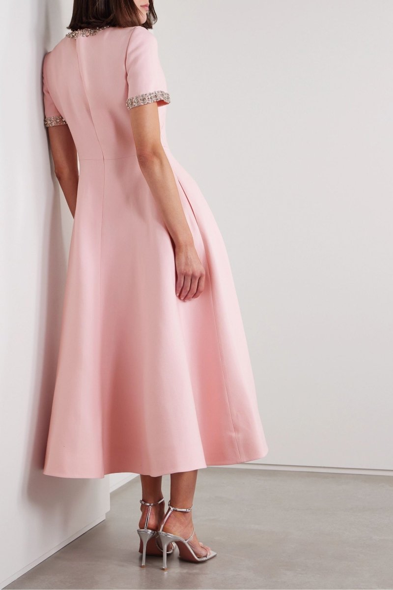 Aria™ | Vestido midi con lazo adornado con cristales