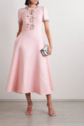 Aria™ | Vestido midi con lazo adornado con cristales